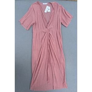 NWT All in Favor Nordstrom XXL Twist front midi dress pink wedding guest